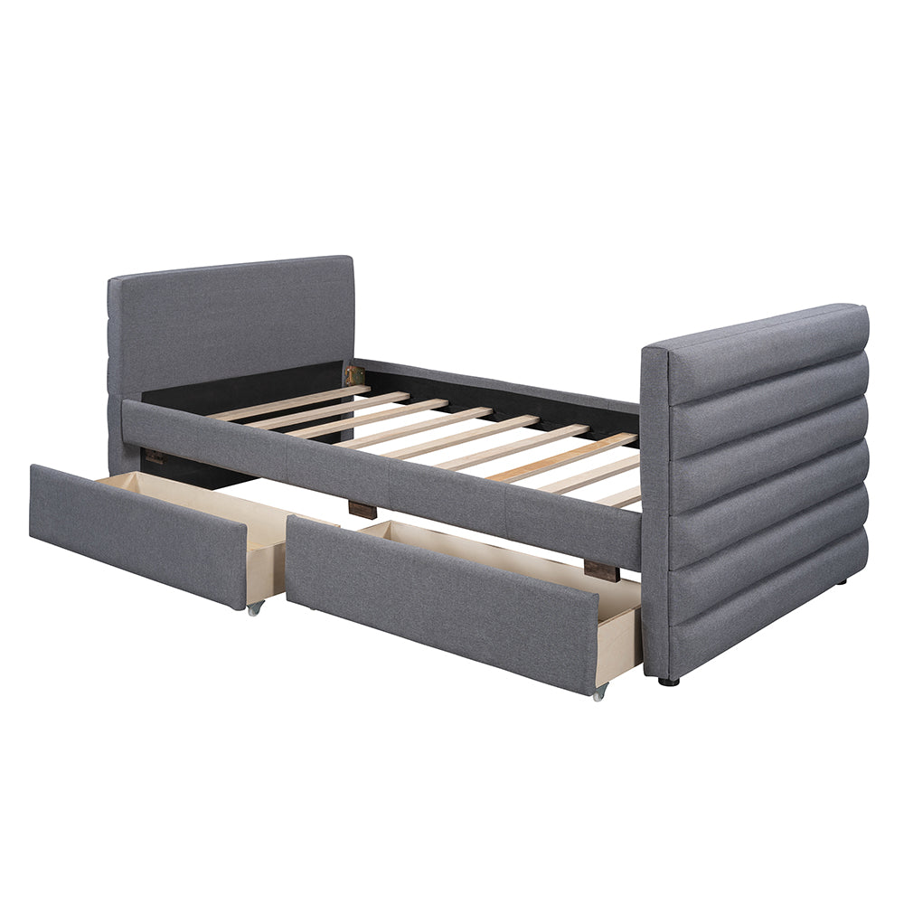 Upholstered Twin Daybed With Two Drawers