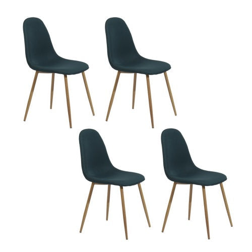 Modern Velvet Side Chairs Set of 4, Blue