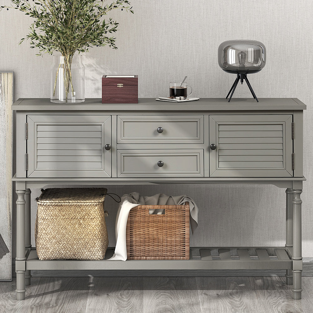 Console Table with Drawers and Shelf