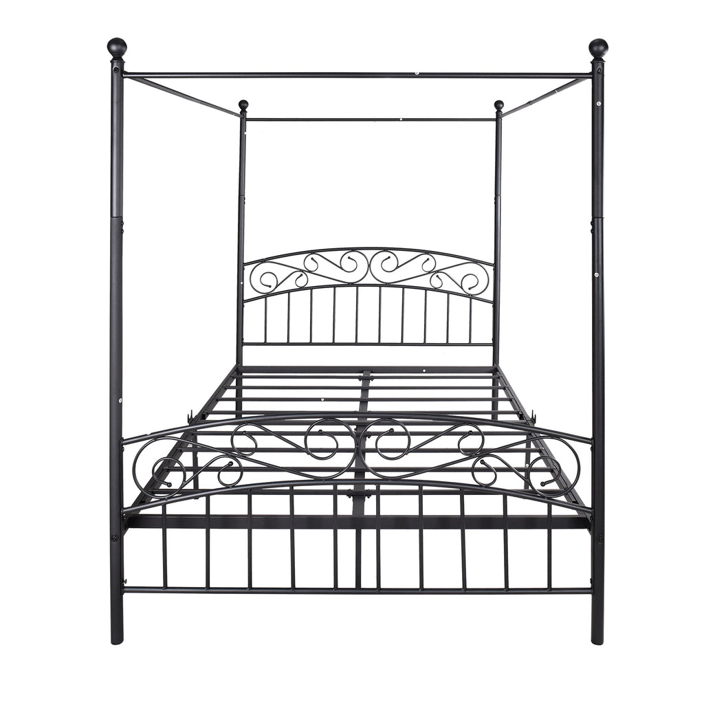 Metal Queen Canopy Bed with Headboard