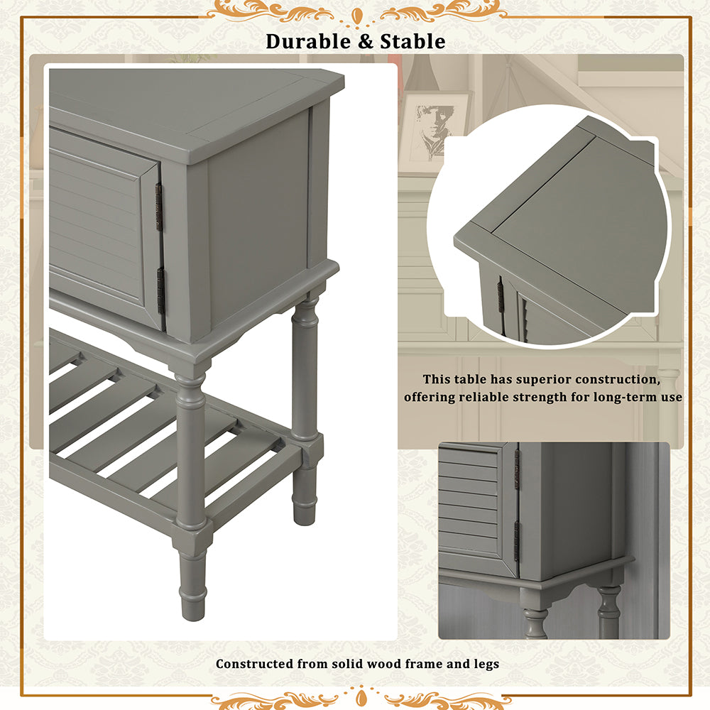 Console Table with Drawers and Shelf