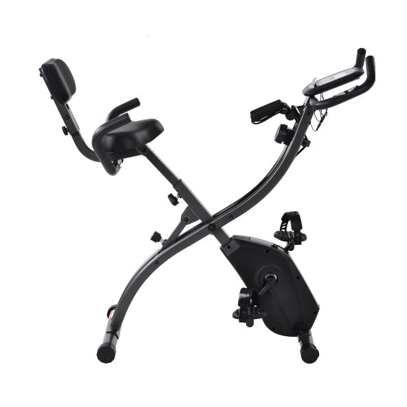 Folding Exercise Bike - 8 Levels Resistance Adjustments with Four Expansions Degree