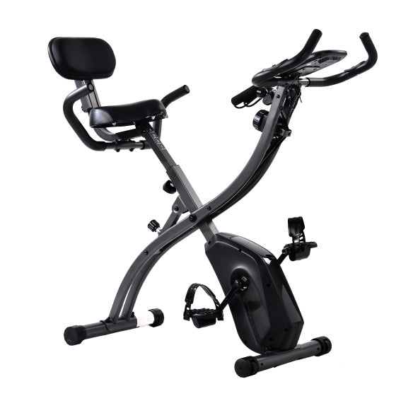 Folding Exercise Bike - 8 Levels Resistance Adjustments with Four Expansions Degree