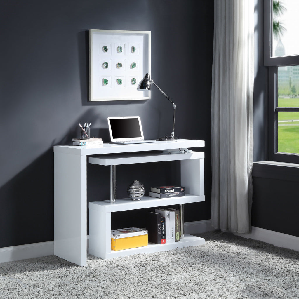 Reversible Swivel Writing Desk with Shelf