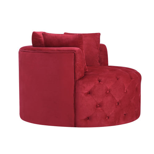 Oversize 360¡ã Swivel Sofa Chair, Red Velvet