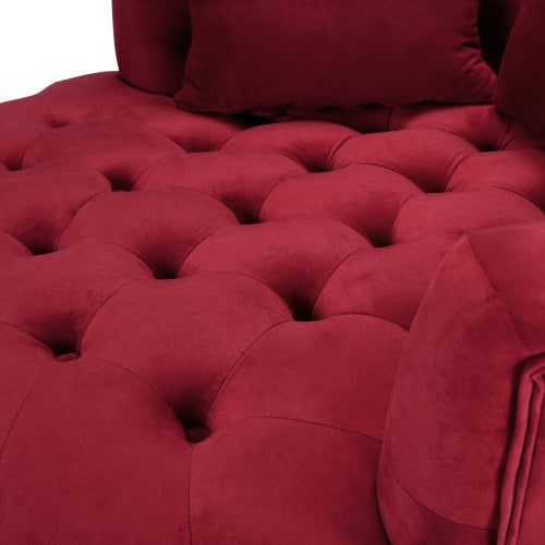 Oversize 360¡ã Swivel Sofa Chair, Red Velvet