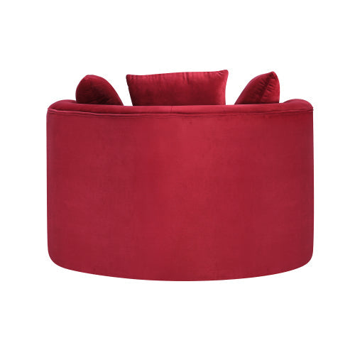 Oversize 360¡ã Swivel Sofa Chair, Red Velvet