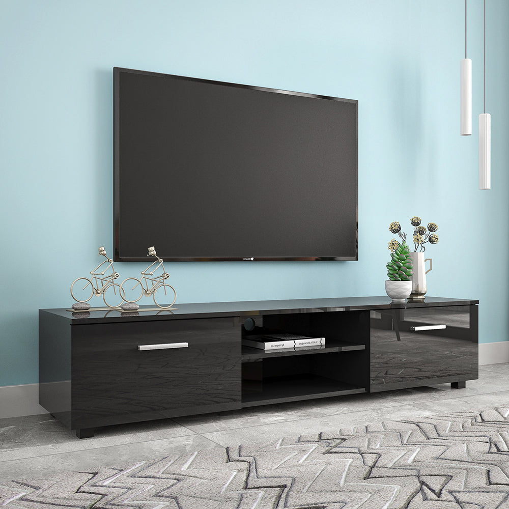 TV Stand with Storage Cabinet with Open Shelves