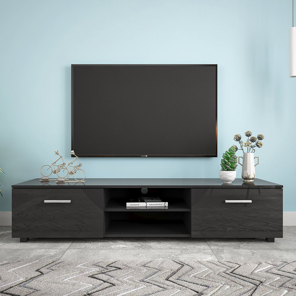 TV Stand with Storage Cabinet with Open Shelves