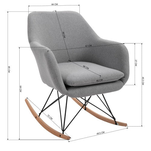 Modern Rocking Chair Sofa Armchair, Gray