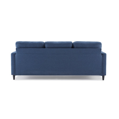 L-Shape 3-Seater Couch Reversible Sectional Sofa, Blue