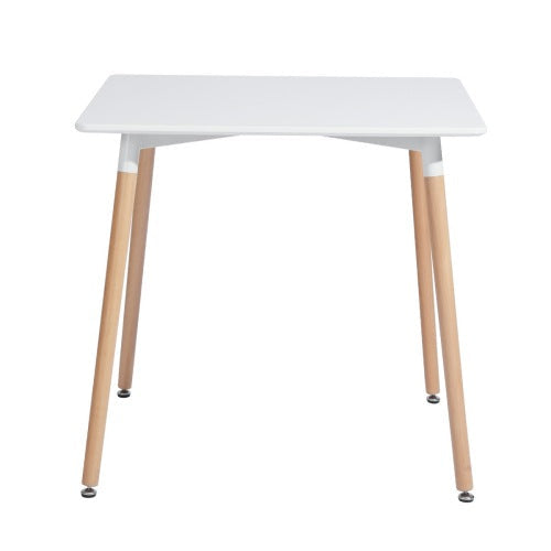 Modern Square Dining Table, White