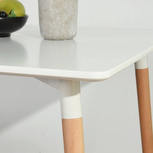 Modern Square Dining Table, White