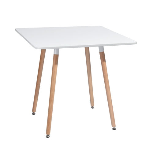 Modern Square Dining Table, White