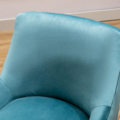 Modern Velvet Wide Club Side Chair, Teal