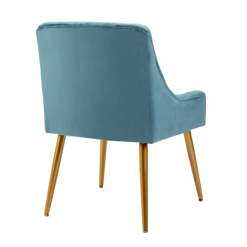 Modern Velvet Wide Club Side Chair, Teal