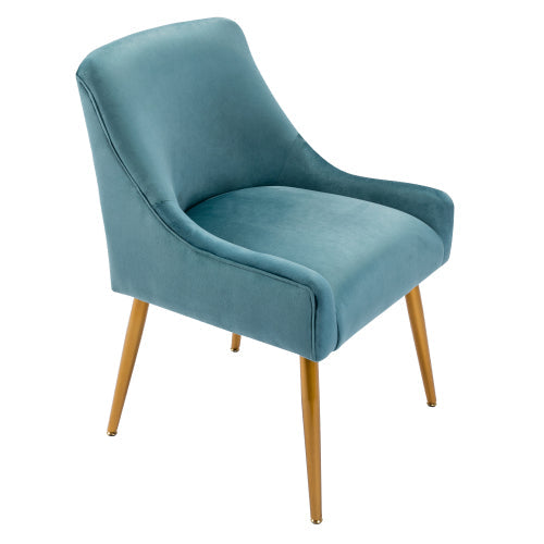 Modern Velvet Wide Club Side Chair, Teal