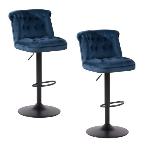 Fabric Adjustable Bar Chair Kitchen Counter Bar Stools (Set of 2)