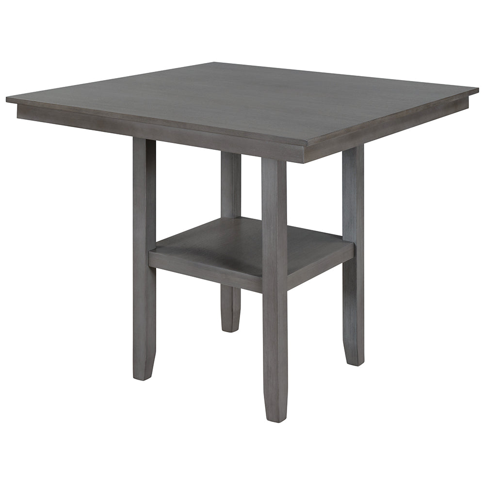 Counter Height Dining Table with Storage Shelf