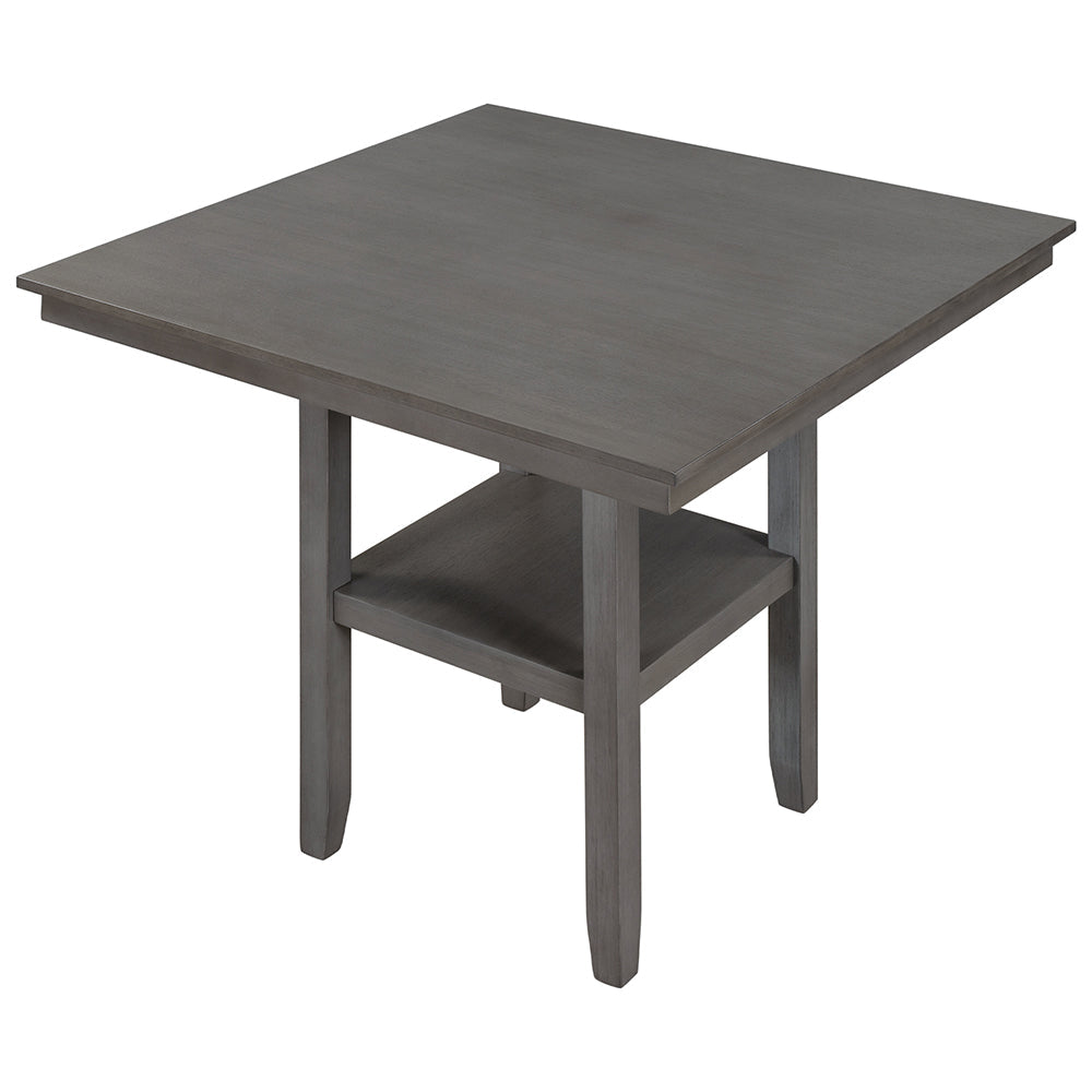 Counter Height Dining Table with Storage Shelf