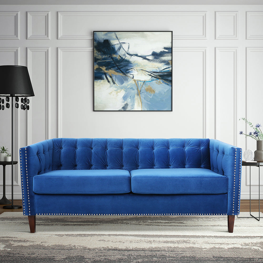 Velvet Flared Arm Sofa