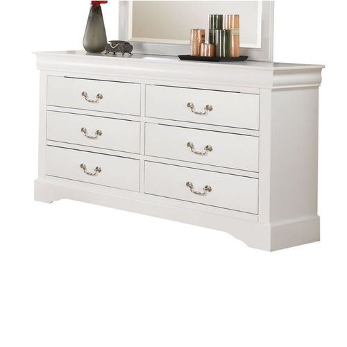 58 inch Dresser Cabinets with 6 Drawer, White