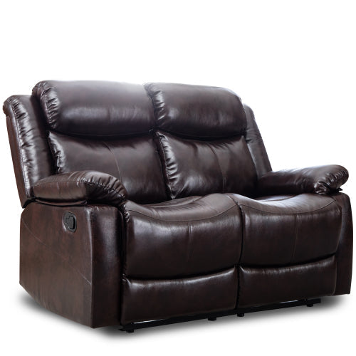 PU Leather Sofa Recliner Living Room Loveseat, Brown