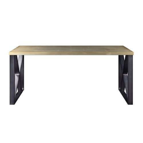 Metal X Shape Writing Desk, Gold Aluminum