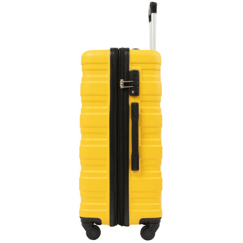 20''24''28'' Hardshell Luggage Sets 3 Pcs Spinner Suitcase, Yellow