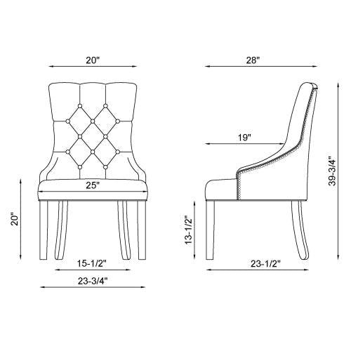 Tufted Upholstered Dining Chairs(Set of 2), Grey