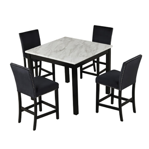 5pcs Counter Height Dining Table Set with 4 Chairs