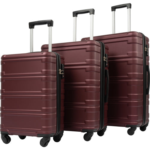 20''24''28'' Hardshell Luggage Sets 3 Pcs Spinner Suitcase, Red