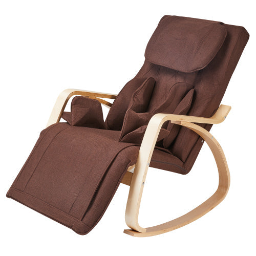 Full Massage Recliner Relax Rocking Chair, Brown