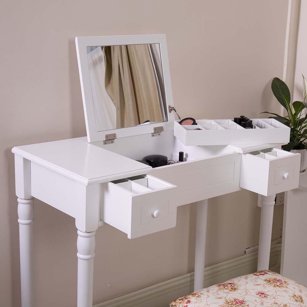 Vanity Table with Flip-top Mirror