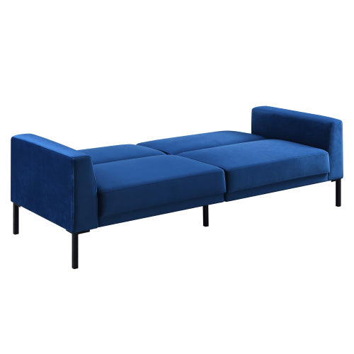 Velvet Upholstered Convertible Folding Futon Sofa Bed