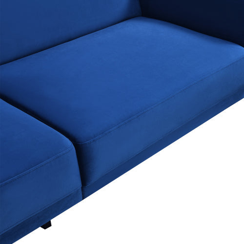 Velvet Upholstered Convertible Folding Futon Sofa Bed