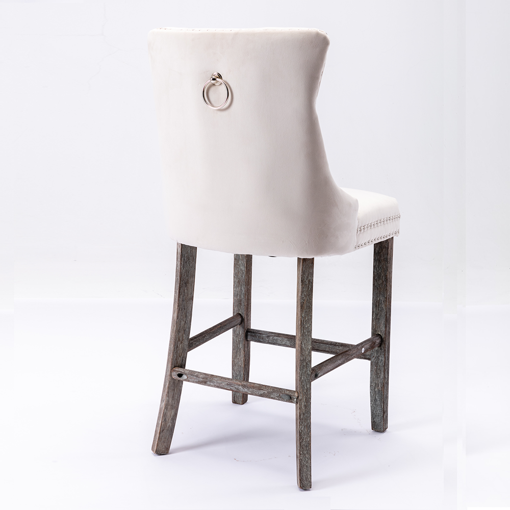 Velvet Upholstered Barstools Dining Chairs