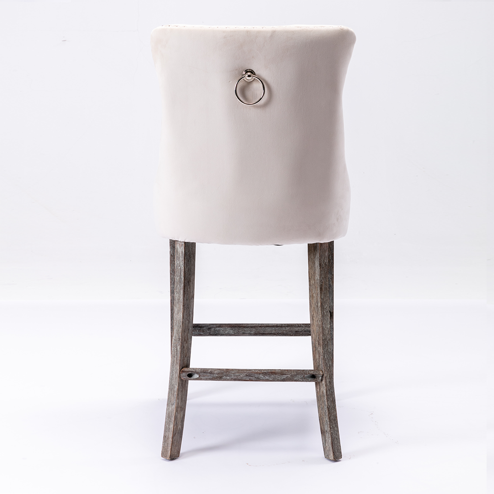 Velvet Upholstered Barstools Dining Chairs