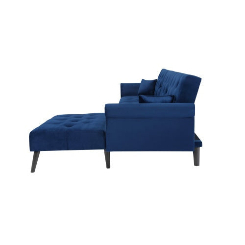 Convertible Sofa Bed Velvet Sleeper, Navy Blue