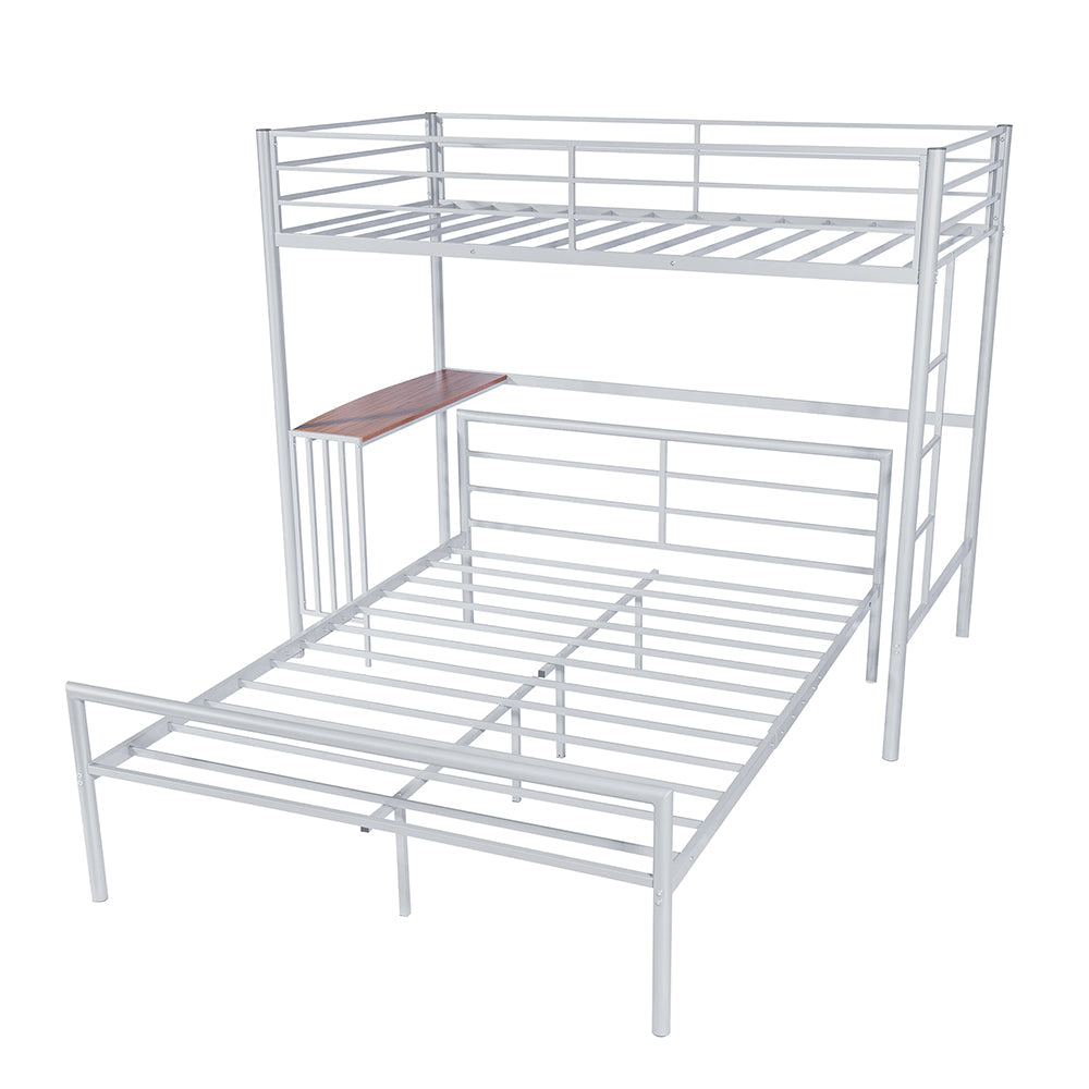 Twin Over Full Metal Bunk Bed with Desk