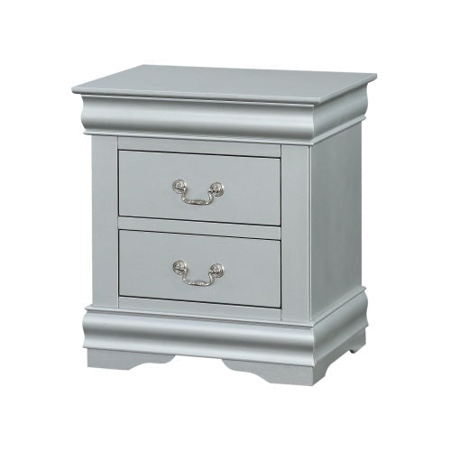 Solid Wood Nightstand End Table, Platinum