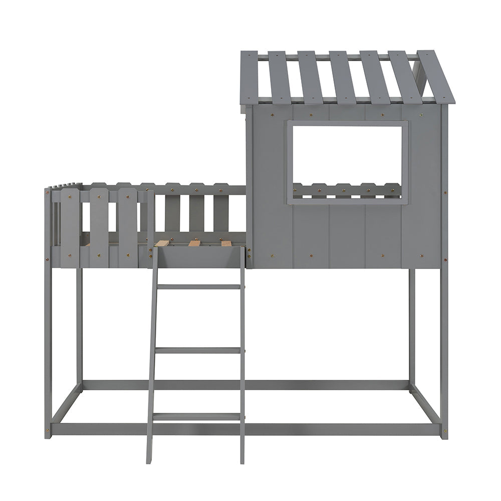 Twin over Twin House Bunk Bed