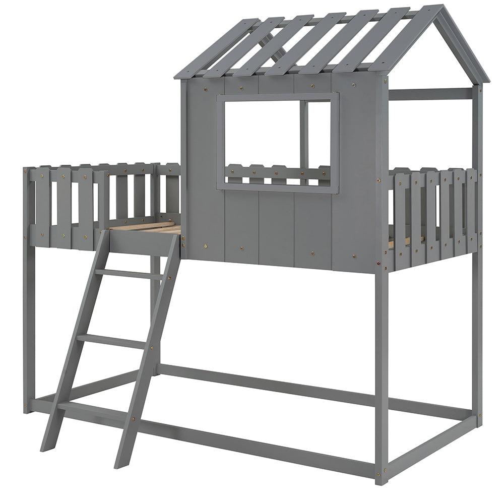 Twin over Twin House Bunk Bed