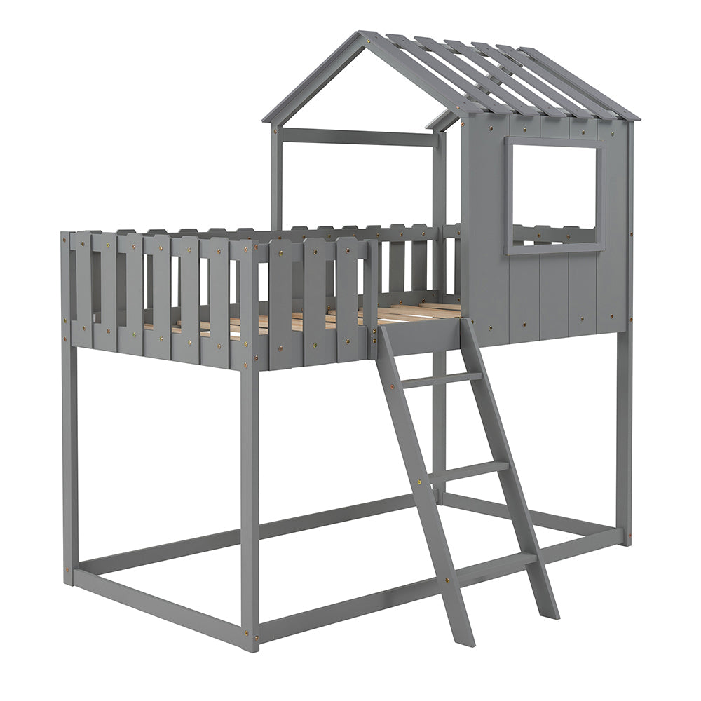 Twin over Twin House Bunk Bed