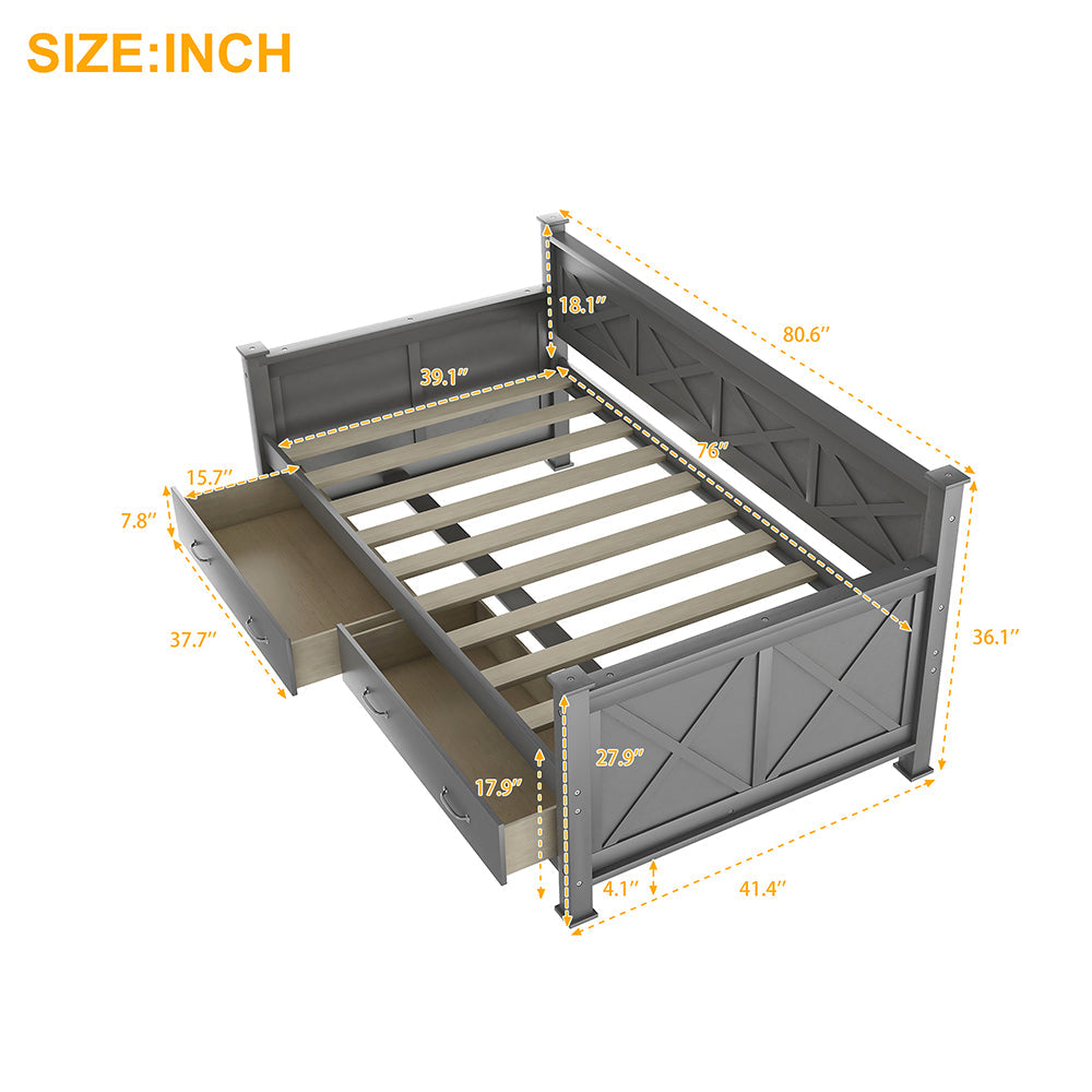 Twin Size Daybed with Drawers