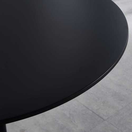 Modern Round Pedestal Dining Table, Black