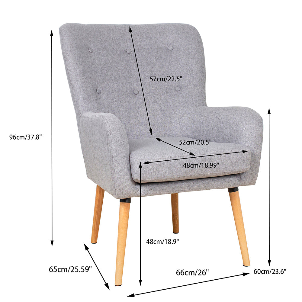 Button-Tufted Upholstered Armchair