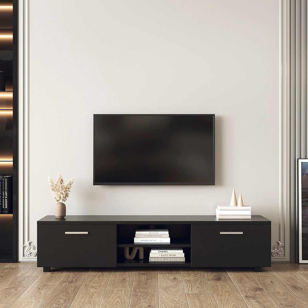 TV Stand with Storage Cabinet with Open Shelves