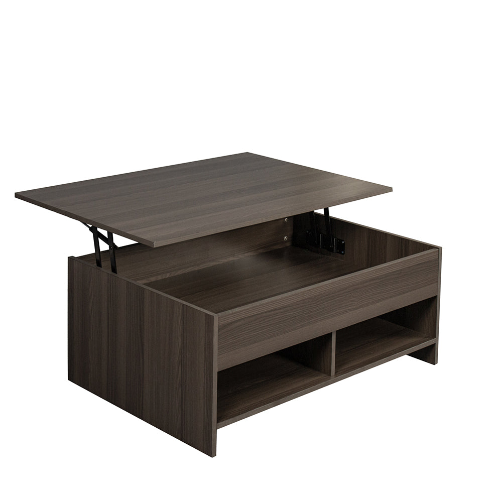 Lift Top Coffee Table with Hidden Compartment and Storage Shelves