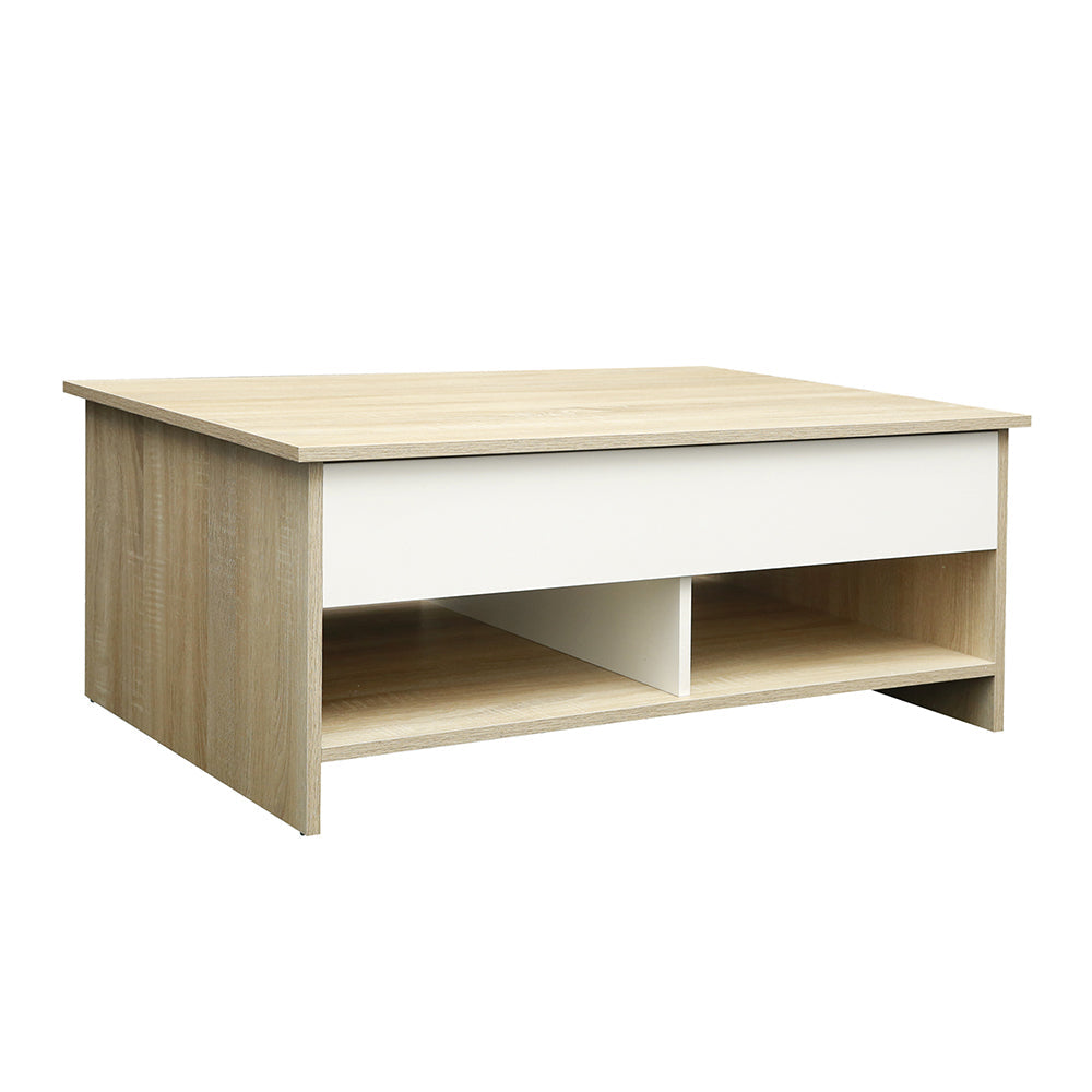 Lift Top Coffee Table with Hidden Compartment and Storage Shelves